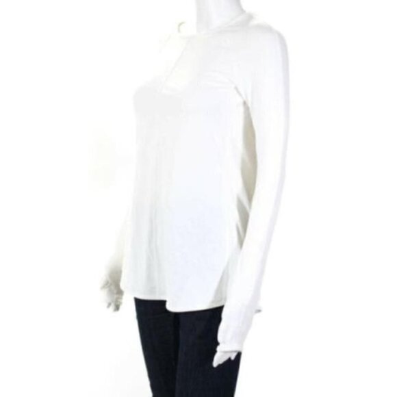 RARE Lululemon Pleated Back Folwy Relaxed Long Sleeve White 4  NWOT - Picture 4 of 8